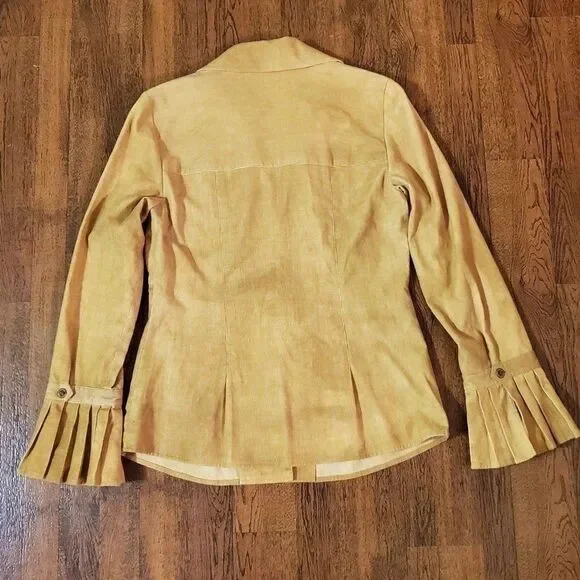 Company Ellen Tracy Womens Sz 6 Shirt Gold Pinwale Corduroy - Picture 4 of 12